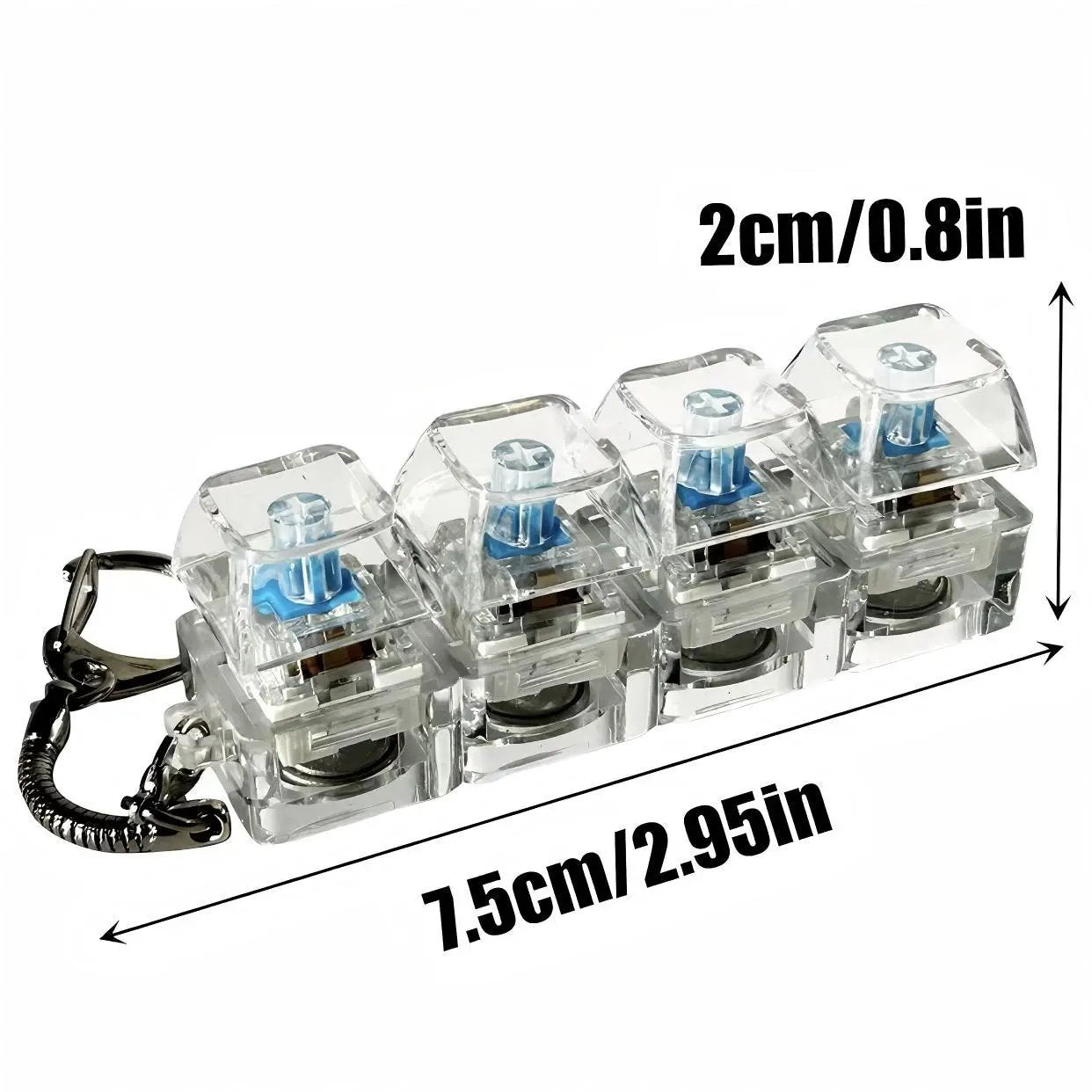 Mini Keyboard Keychain - Transparent Fidget Toy with Clickable Keys Sony