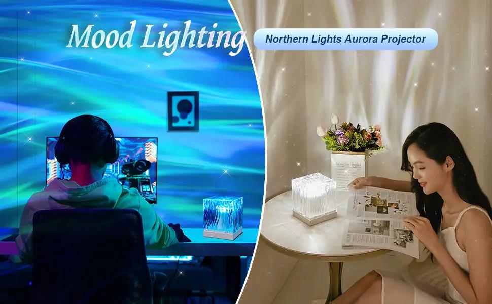 Northern Lights Water Ripple Projection Lamp Ambience Light Gift Bedroom Bedside Lamp Living Room Atmosphere - NordicTech