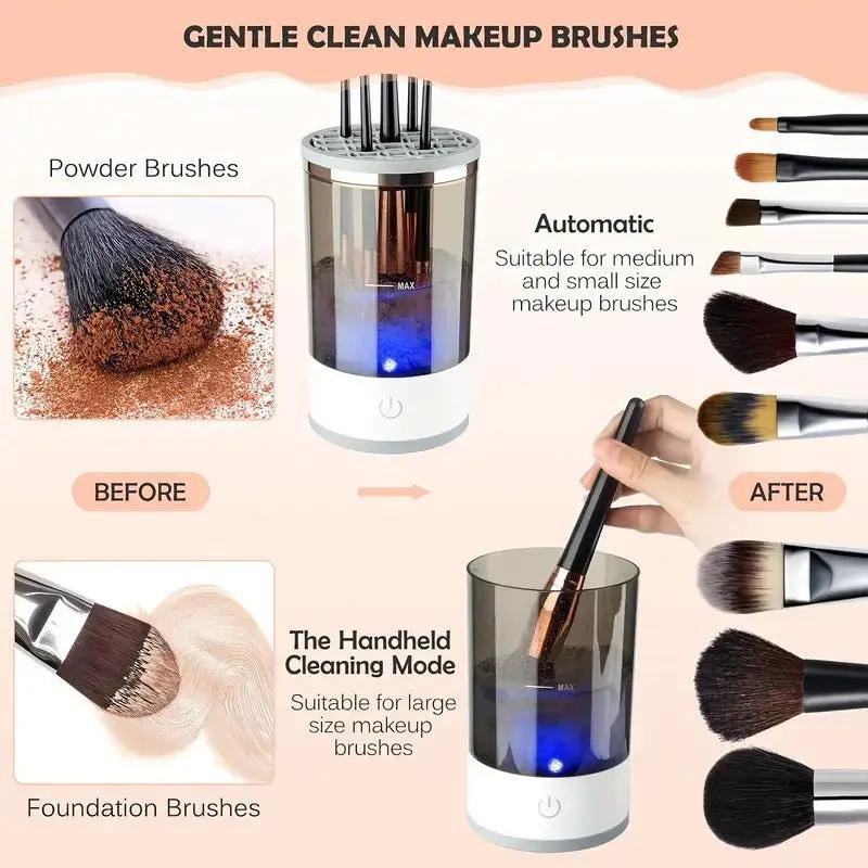 Makeup Brush Cleaner Automatic Rotating Makeup Brush Cleaner USB Portable Electric Cosmetic Makeup Brush Rotary Washing Machine NordicTech