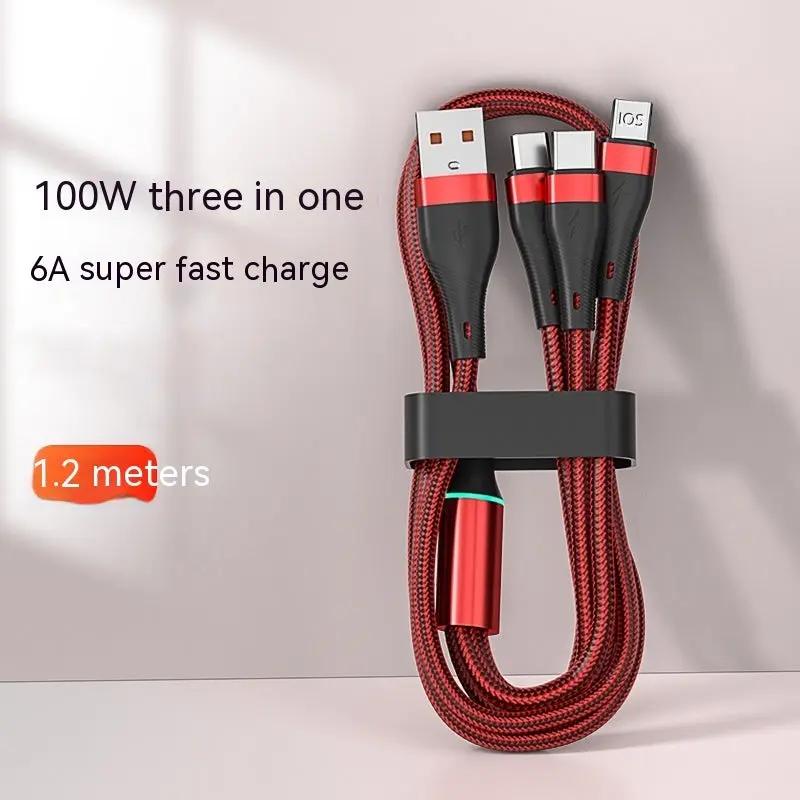 3-in-1 6A Fast Charging Data Cable - NordicTech