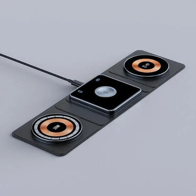 3 IN 1 Magnetic Folding Wireless Charger Station For IPhone Transparent Fast Charging For IWatch And Airpods - NordicTech