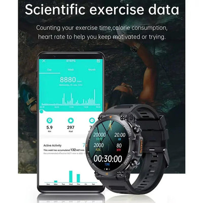 K56Pro Smartklocka för Män - Pulsmätare Bluetooth Sport 400mAh - NordicTech