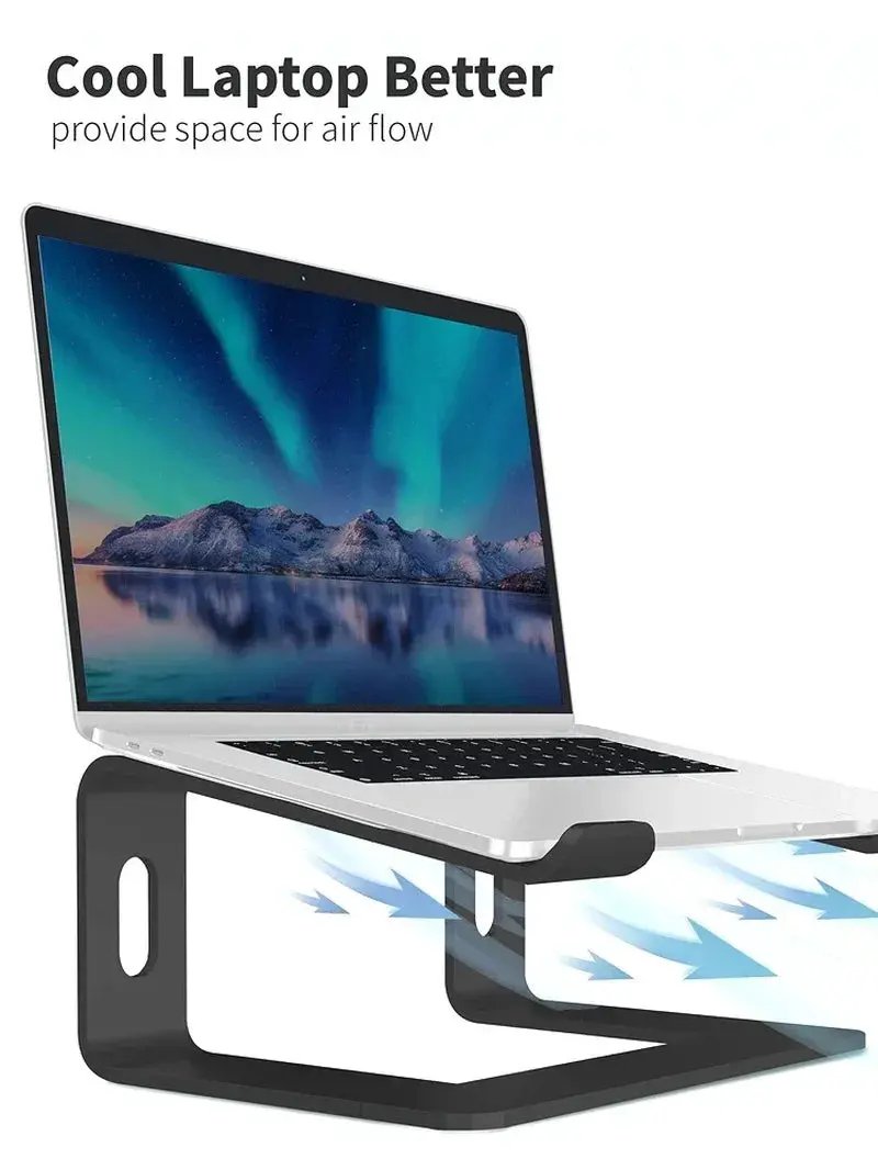 Ergonomiskt Laptopstativ Aluminium - Justerbar Datorhållare - NordicTech