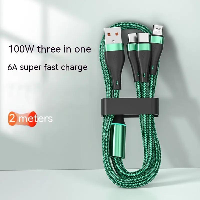 3-in-1 6A Fast Charging Data Cable - NordicTech