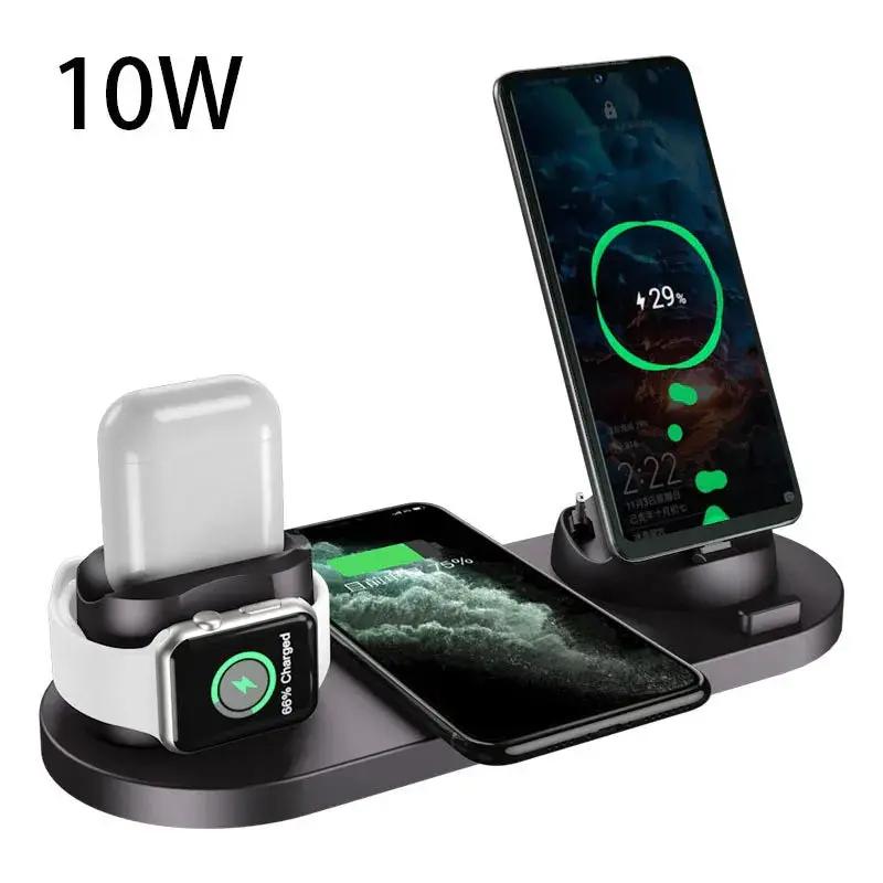 Wireless Charger For IPhone Fast Charger For Phone Fast Charging Pad For Phone Watch 6 In 1 Charging Dock Station - NordicTech