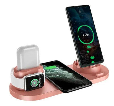 Wireless Charger For IPhone Fast Charger For Phone Fast Charging Pad For Phone Watch 6 In 1 Charging Dock Station - NordicTech
