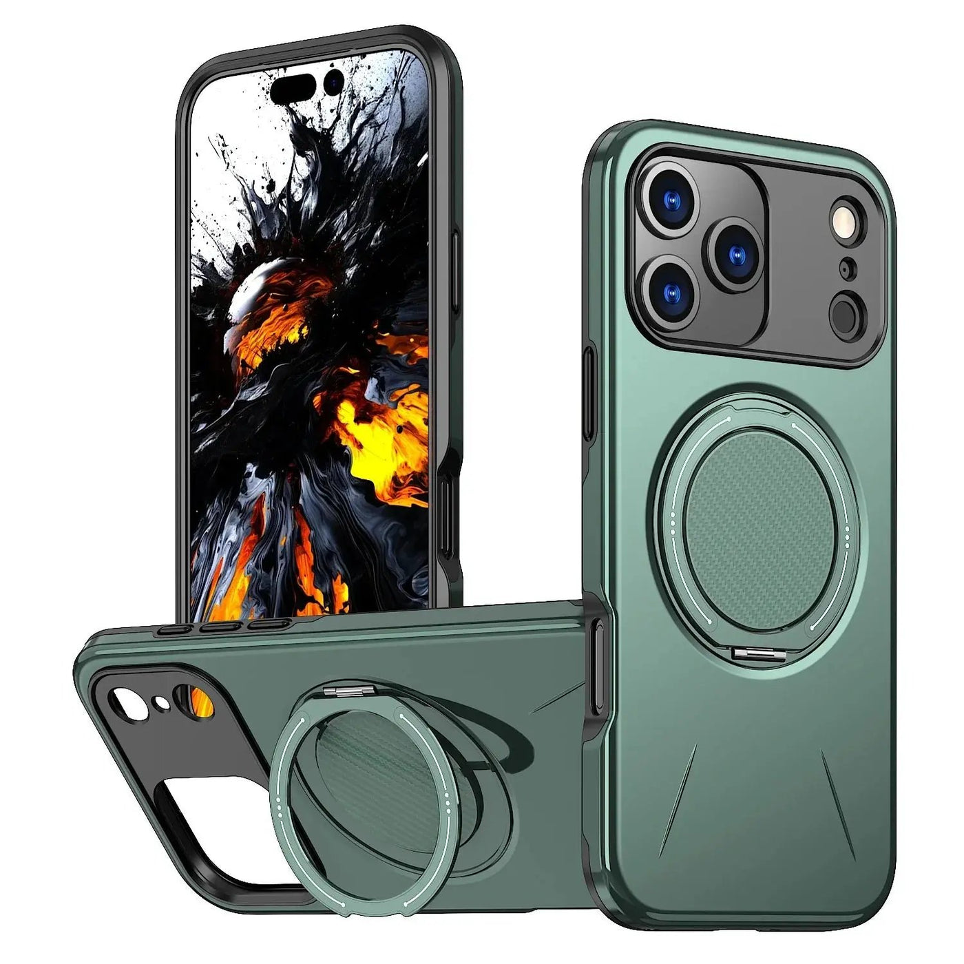 Suitable For 17Pro Phone Case Rotating Damping Magnetic Bracket Two-in-one - NordicTech
