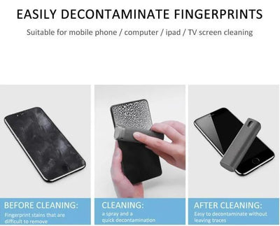 2 In 1 Phone Computer Screen Cleaner Kit For Screen Dust Removal Microfiber Cloth Set - NordicTech