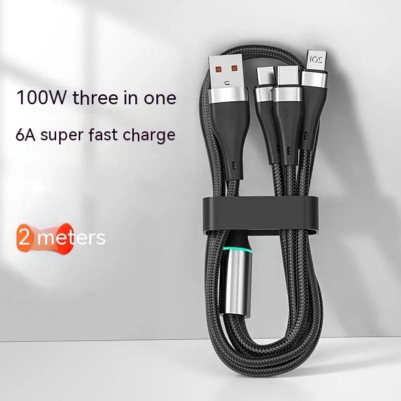 3-in-1 6A Fast Charging Data Cable - NordicTech
