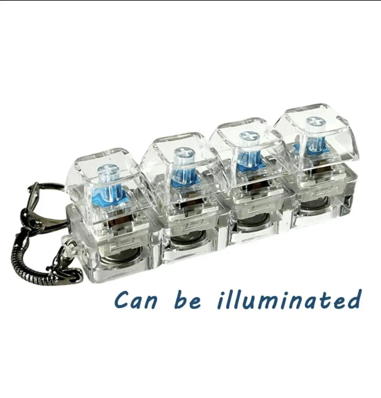 Mini Keyboard Keychain - Transparent Fidget Toy with Clickable Keys Sony