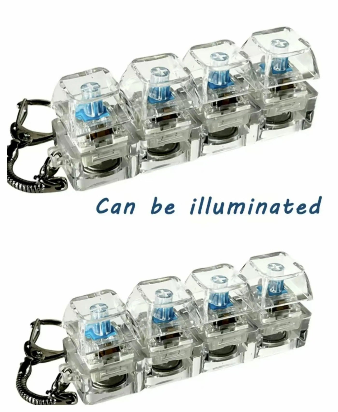 Mini Keyboard Keychain - Transparent Fidget Toy with Clickable Keys Sony