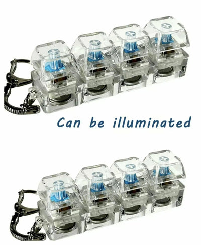 Mini Keyboard Keychain - Transparent Fidget Toy with Clickable Keys Sony