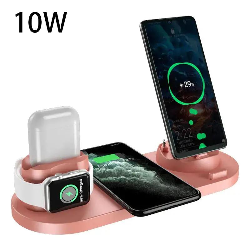Wireless Charger For IPhone Fast Charger For Phone Fast Charging Pad For Phone Watch 6 In 1 Charging Dock Station - NordicTech