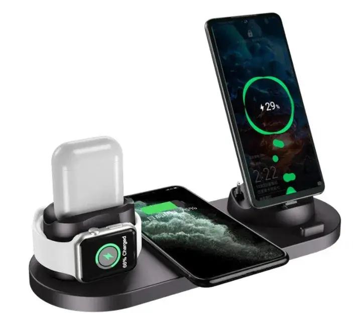 Wireless Charger For IPhone Fast Charger For Phone Fast Charging Pad For Phone Watch 6 In 1 Charging Dock Station - NordicTech