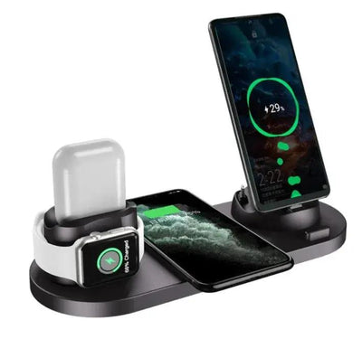 Wireless Charger For IPhone Fast Charger For Phone Fast Charging Pad For Phone Watch 6 In 1 Charging Dock Station - NordicTech