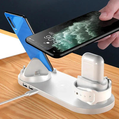 Wireless Charger For IPhone Fast Charger For Phone Fast Charging Pad For Phone Watch 6 In 1 Charging Dock Station - NordicTech