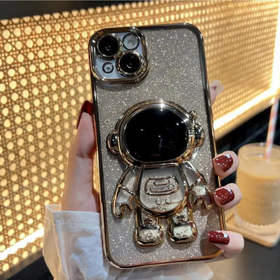 Astronaut Spaceman Quicksand Phone Case Electroplating - NordicTech