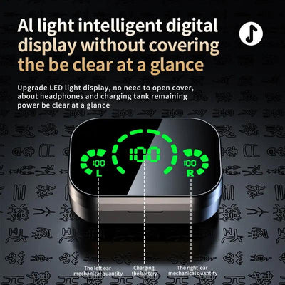 YD03 Trådlösa Bluetooth-hörlurar TWS med Stor Digital Display och Andningsljus NordicTech