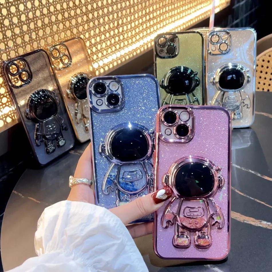 Astronaut Spaceman Quicksand Phone Case Electroplating - NordicTech