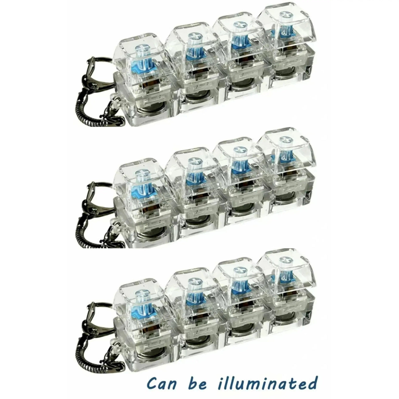 Mini Keyboard Keychain - Transparent Fidget Toy with Clickable Keys Sony