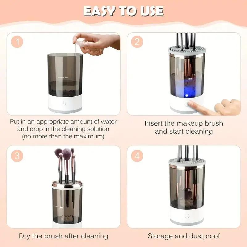 Makeup Brush Cleaner Automatic Rotating Makeup Brush Cleaner USB Portable Electric Cosmetic Makeup Brush Rotary Washing Machine NordicTech