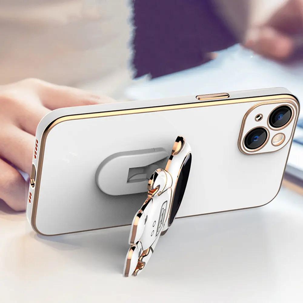 Three-dimensional Astronaut Mobile Phone Case All-inclusive Anti-fall Electroplating Bracket Protective Cover - NordicTech