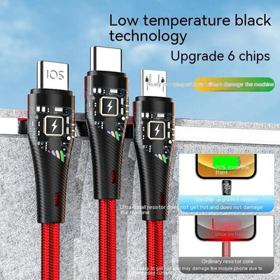 3-in-1 6A Fast Charging Data Cable - NordicTech