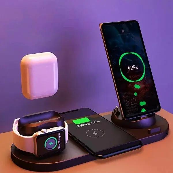 Wireless Charger For IPhone Fast Charger For Phone Fast Charging Pad For Phone Watch 6 In 1 Charging Dock Station - NordicTech
